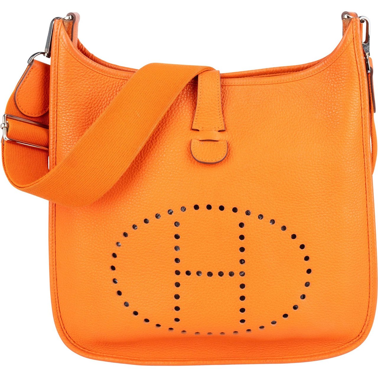 Hermès Hermès Orange Togo Leather Evelyne III 33 Crossbody Bag Oranje