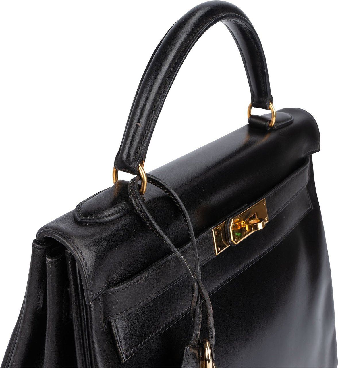 Hermès Hermès Noir Box Calf Kelly 32 Handbag Zwart