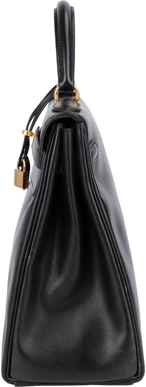 Hermès Hermès Noir Box Calf Kelly 32 Handbag Zwart