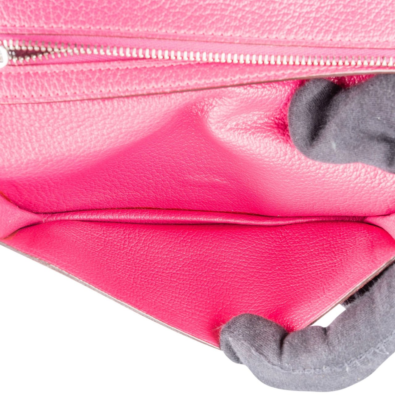 Hermès Hermès Pink Ostrich Béarn Wallet Rood