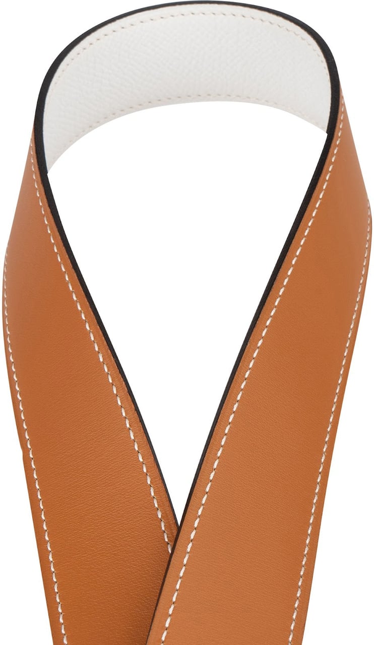 Hermès Hermès Reversible Leather H Belt (80) Wit