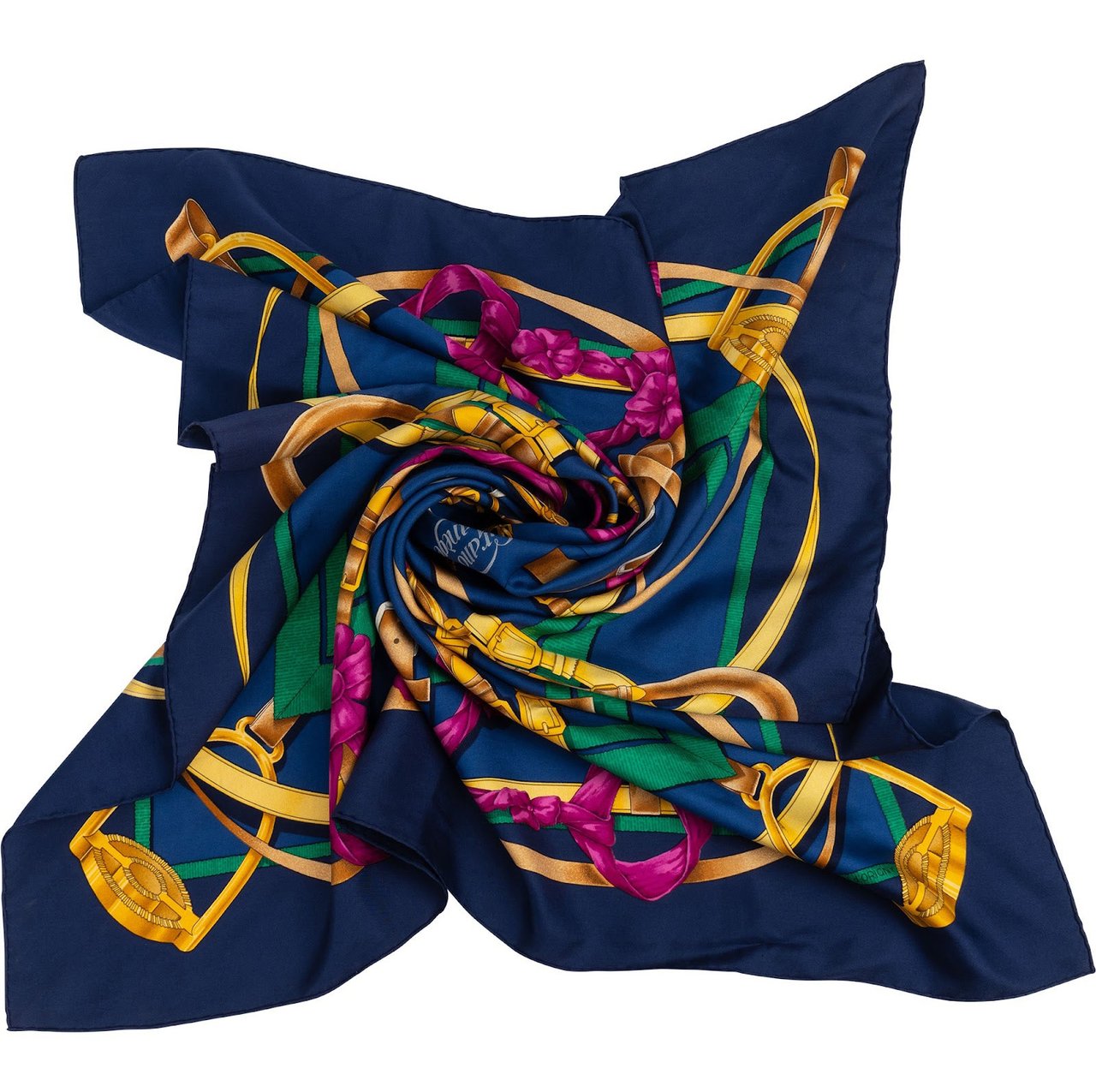 Hermès Hermès Silk Grand Manège 90 Tuch Scarf Blauw