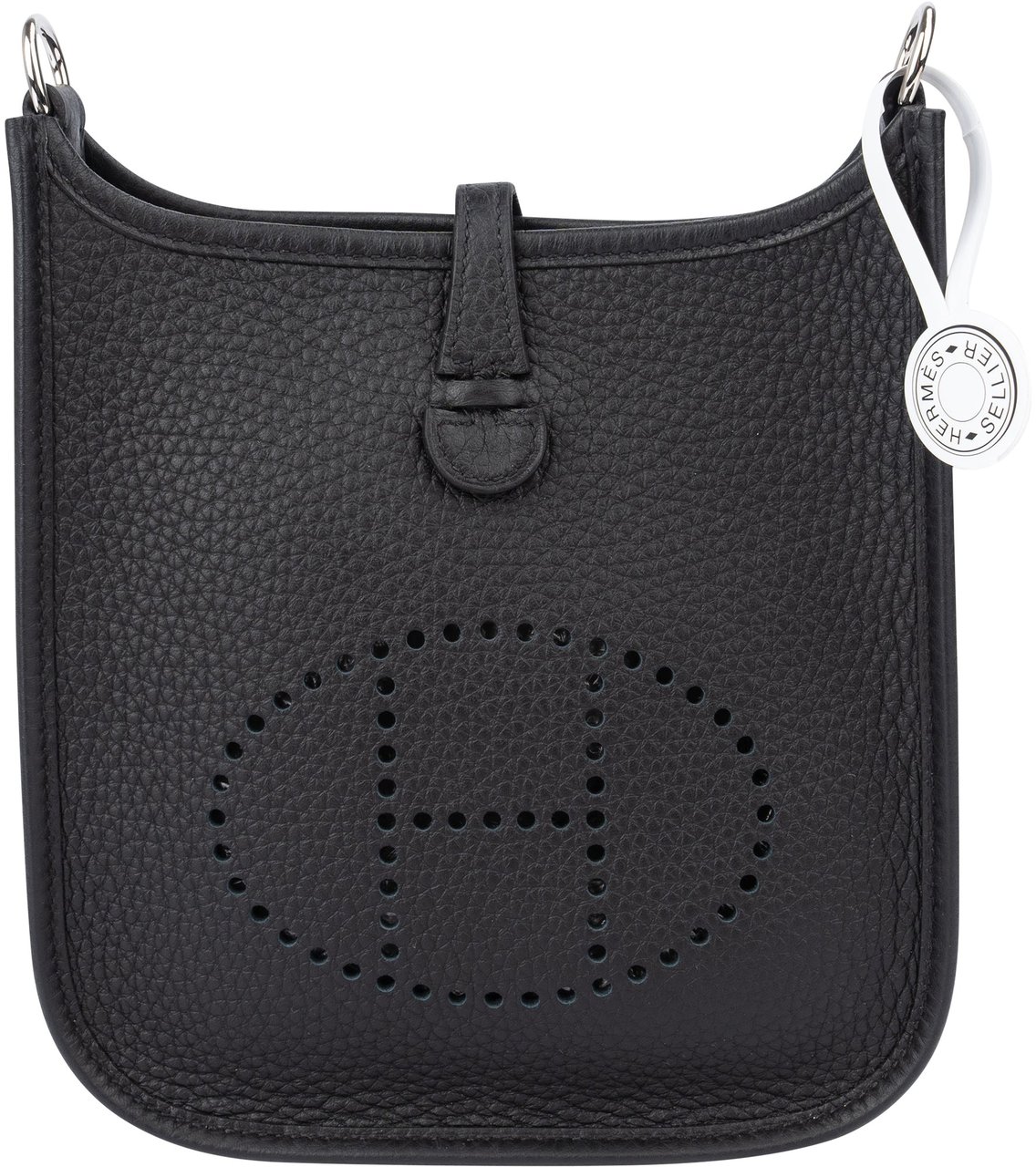 Hermès Hermès Clemence Leather Evelyne 16 Crossbody Bag Zwart