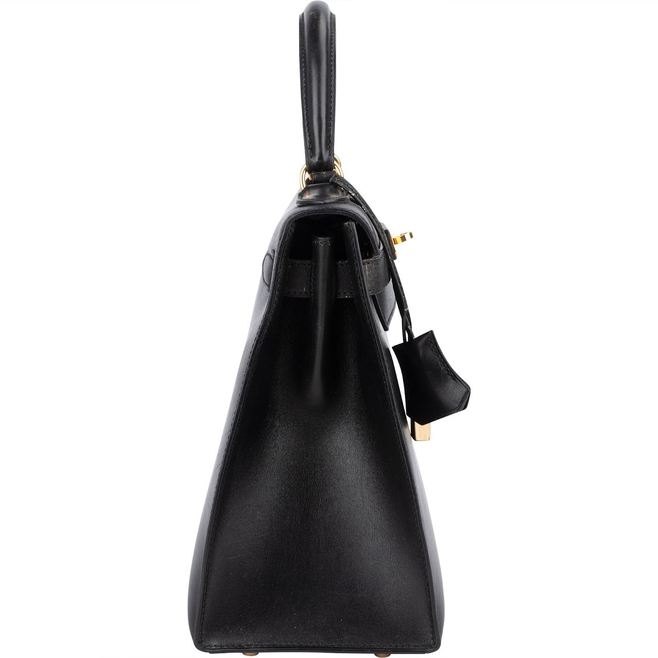 Hermès Hermès Noir Box Calf Leather Kelly 28 Handbag Zwart