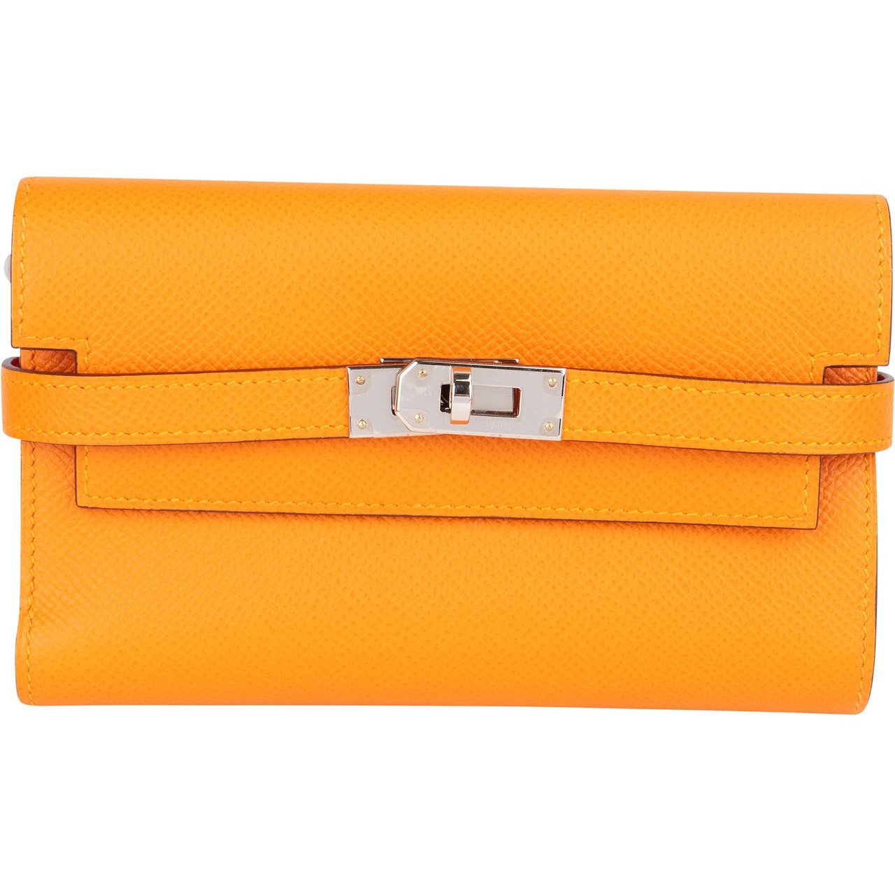 Hermès Hermès Epsom Leather Kelly Compact Wallet Oranje