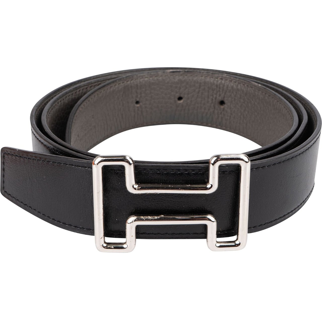 Hermès Reversible Leather H Belt (100) Zwart