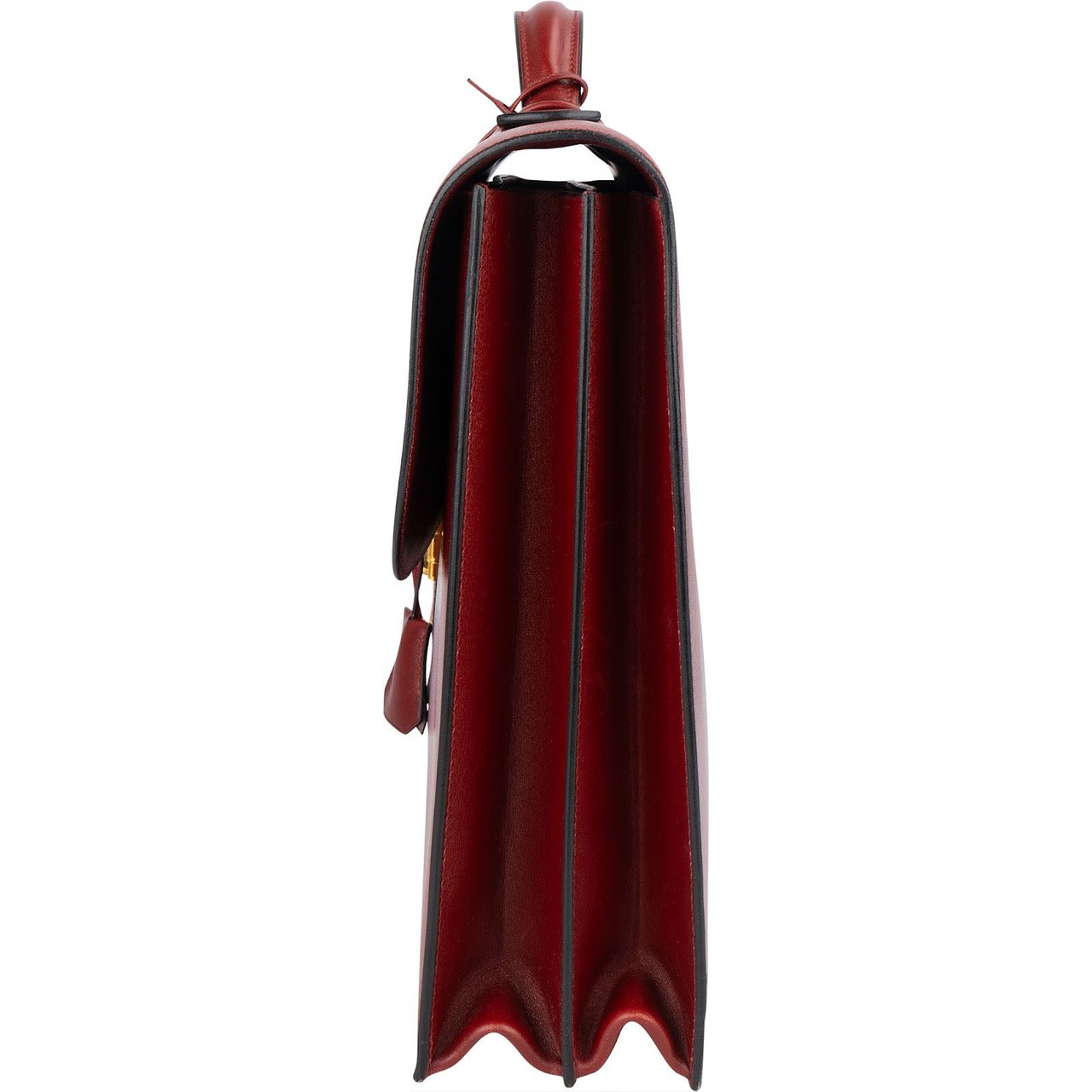 Hermès Hermès Bordeaux Leather Depeches Briefcase Handbag Rood