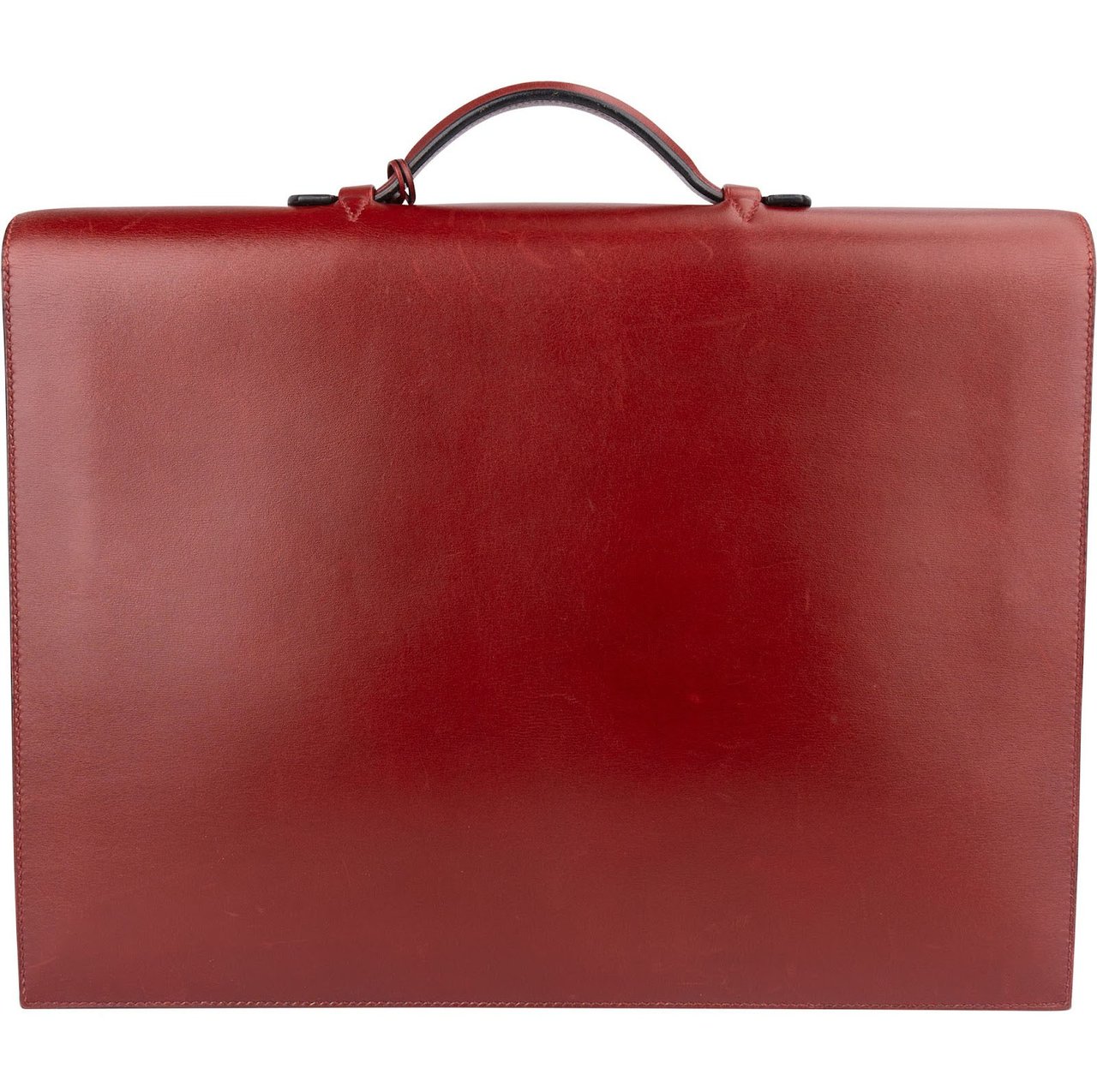 Hermès Hermès Bordeaux Leather Depeches Briefcase Handbag Rood