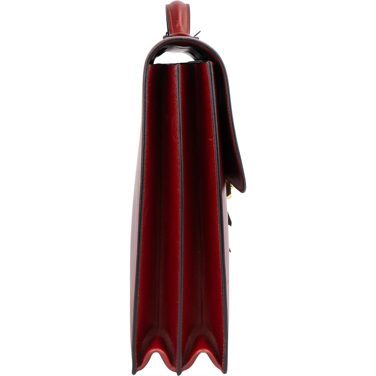 Hermès Hermès Bordeaux Leather Depeches Briefcase Handbag Rood