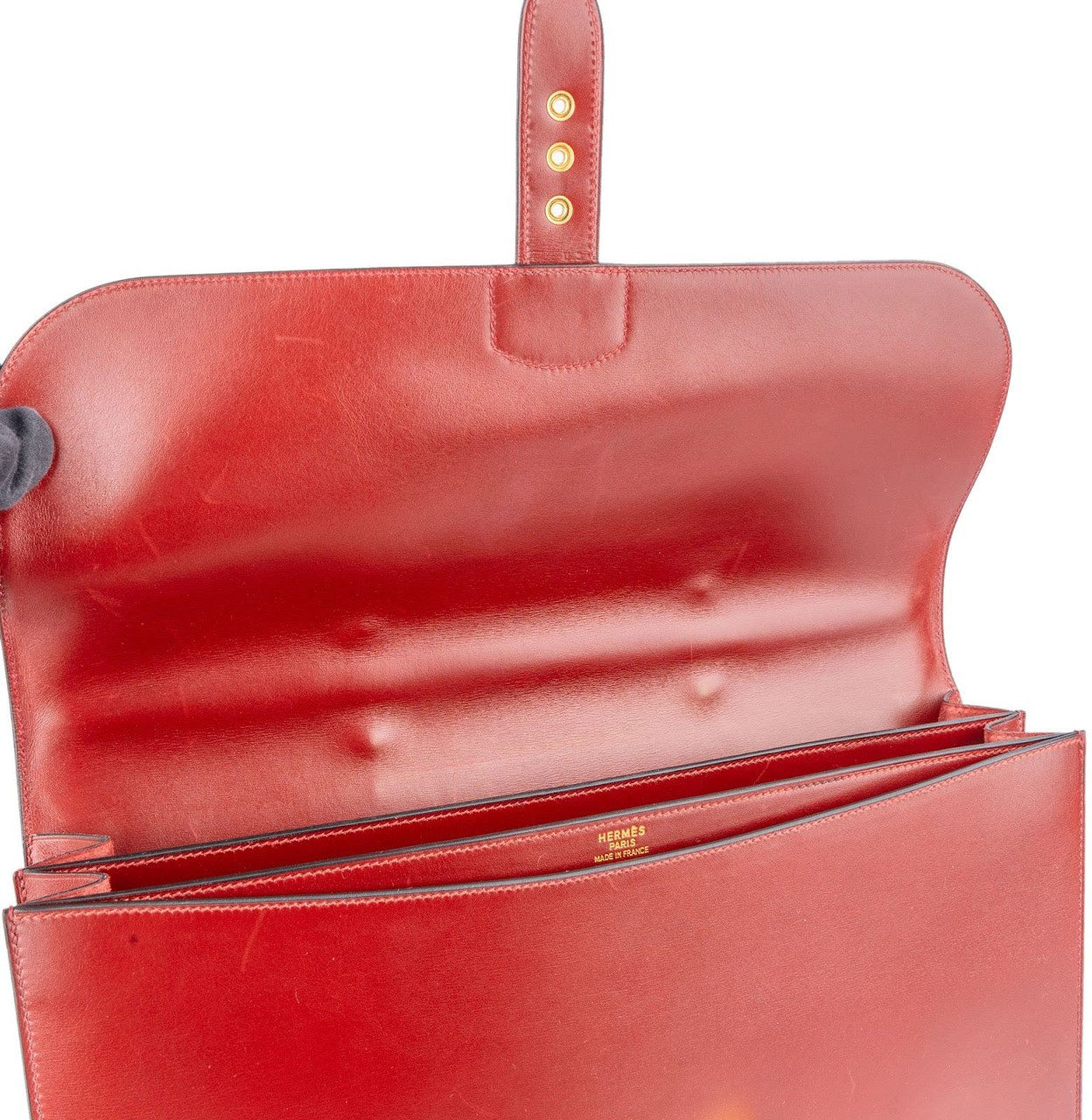 Hermès Hermès Bordeaux Leather Depeches Briefcase Handbag Rood