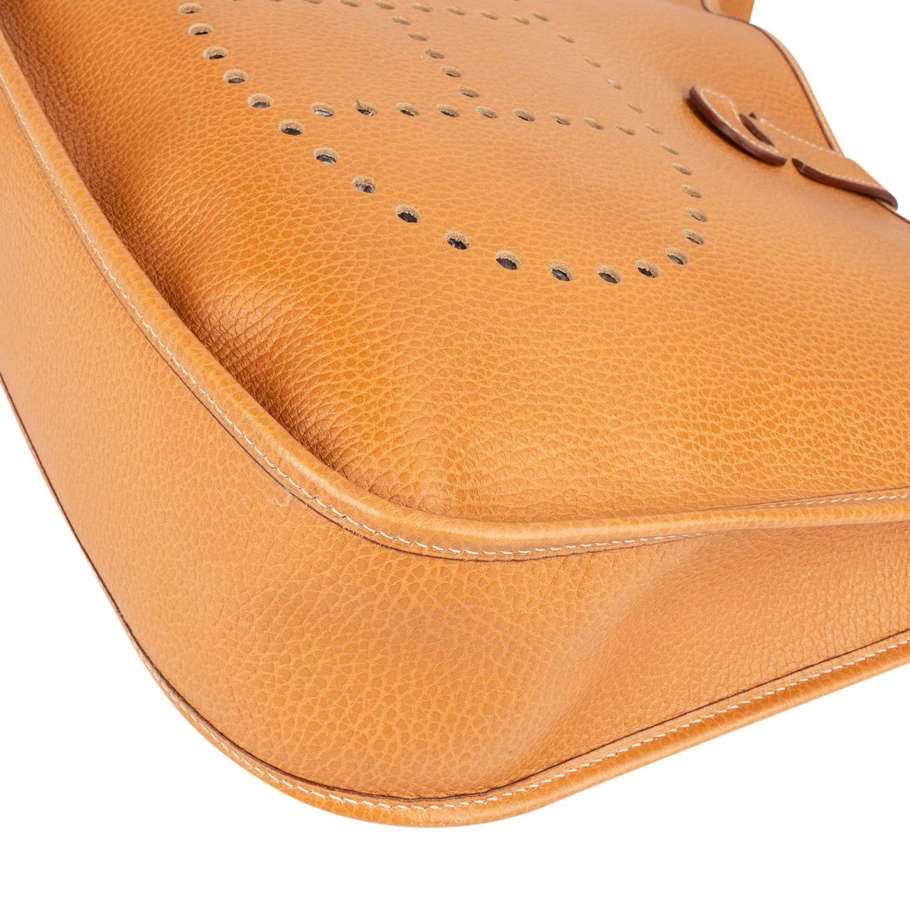 Hermès Hermès Natural Ardennes Leather Evelyne GM Crossbody Bag Bruin