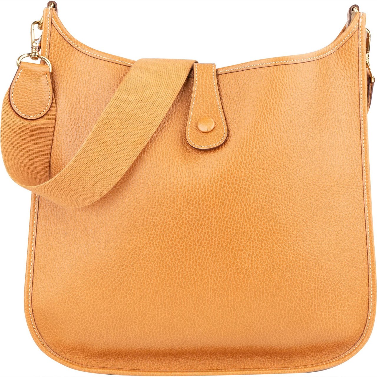 Hermès Hermès Natural Ardennes Leather Evelyne GM Crossbody Bag Bruin