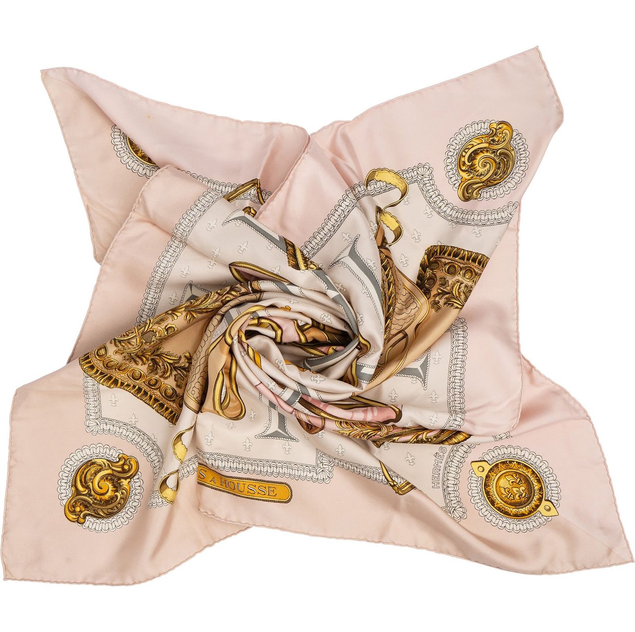 Hermès Silk Selles à Housse 90 Tuch Scarf Rood