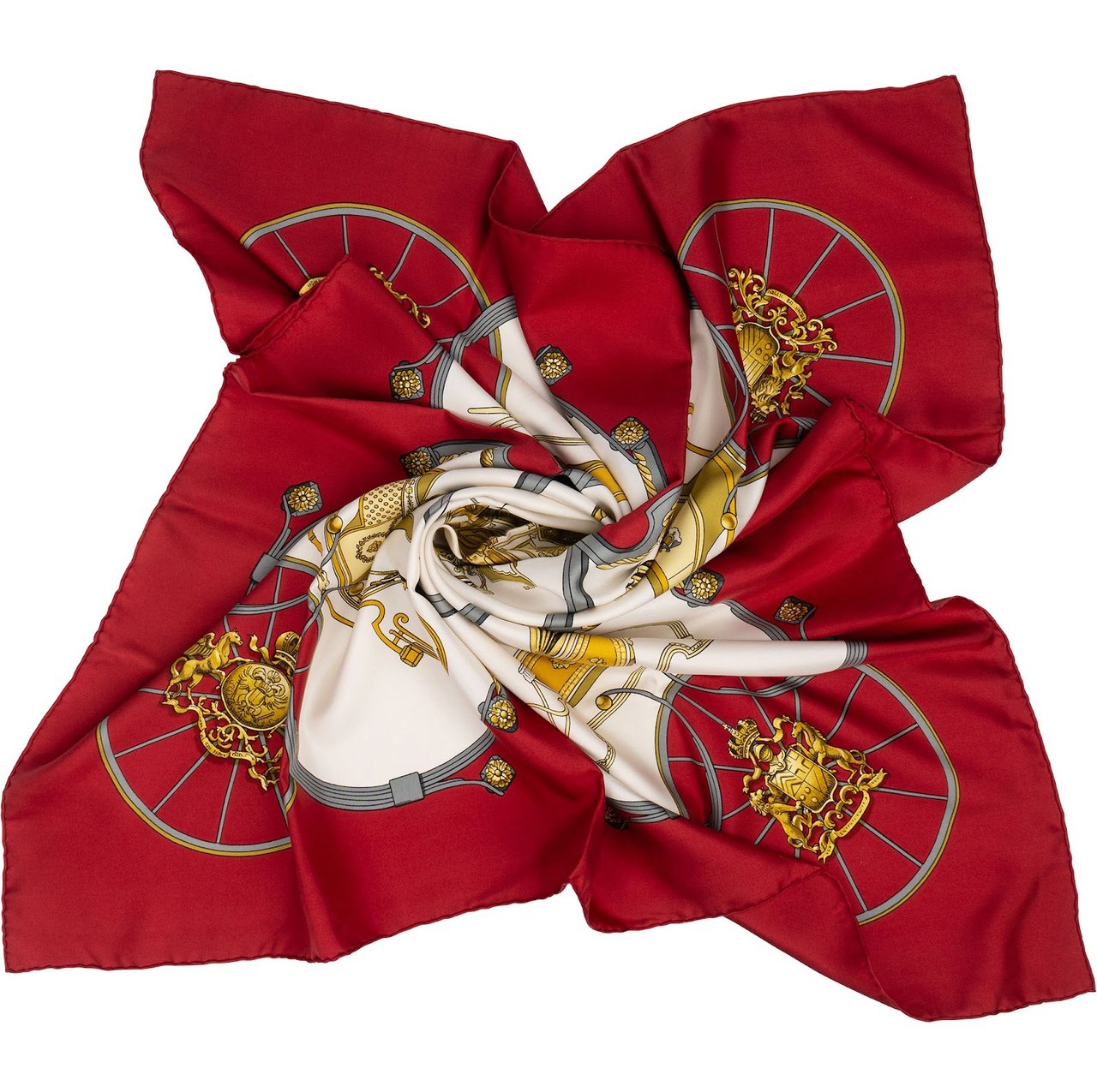 Hermès Silk Springs Carré 90 Tuch Scarf Rood