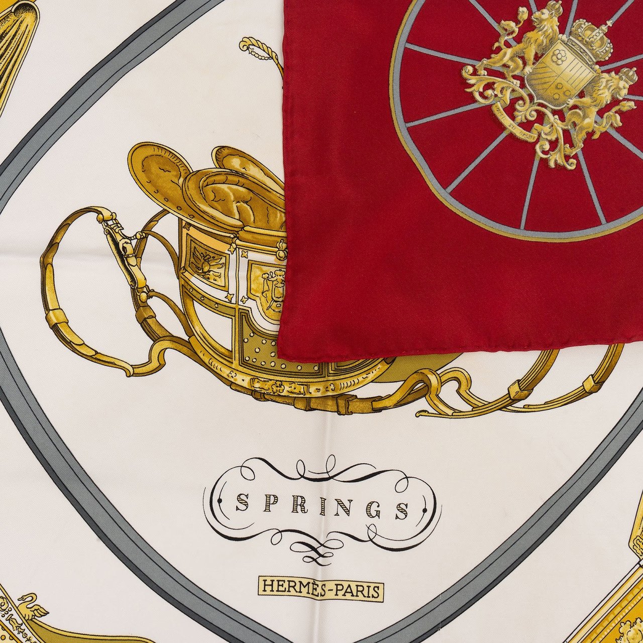 Hermès Silk Springs Carré 90 Tuch Scarf Rood
