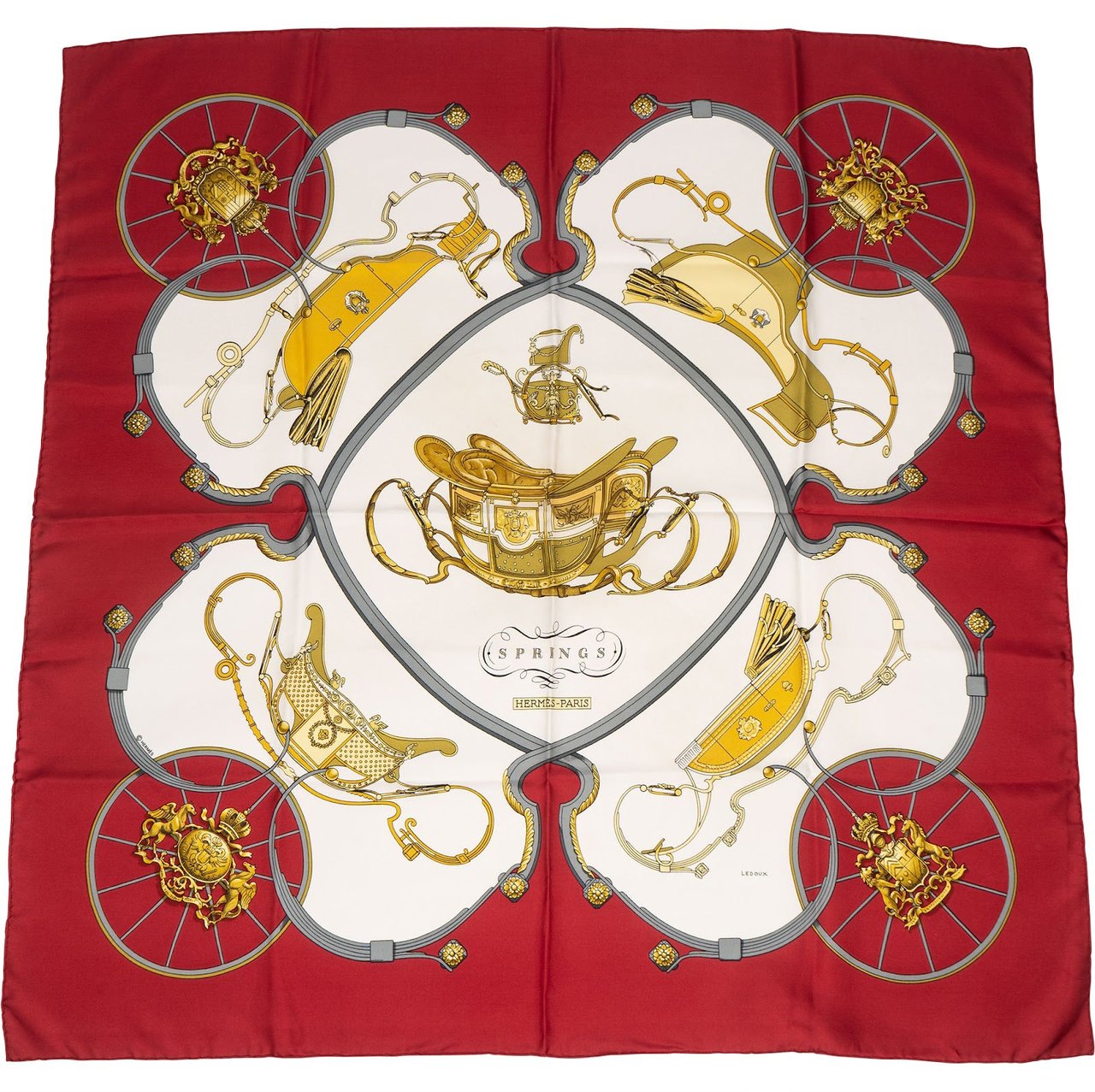 Hermès Silk Springs Carré 90 Tuch Scarf Rood