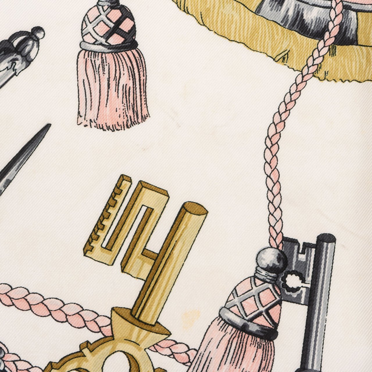 Hermès Hermès Silk Twill Carré 90 Les Clés Tuch Scarf Rood