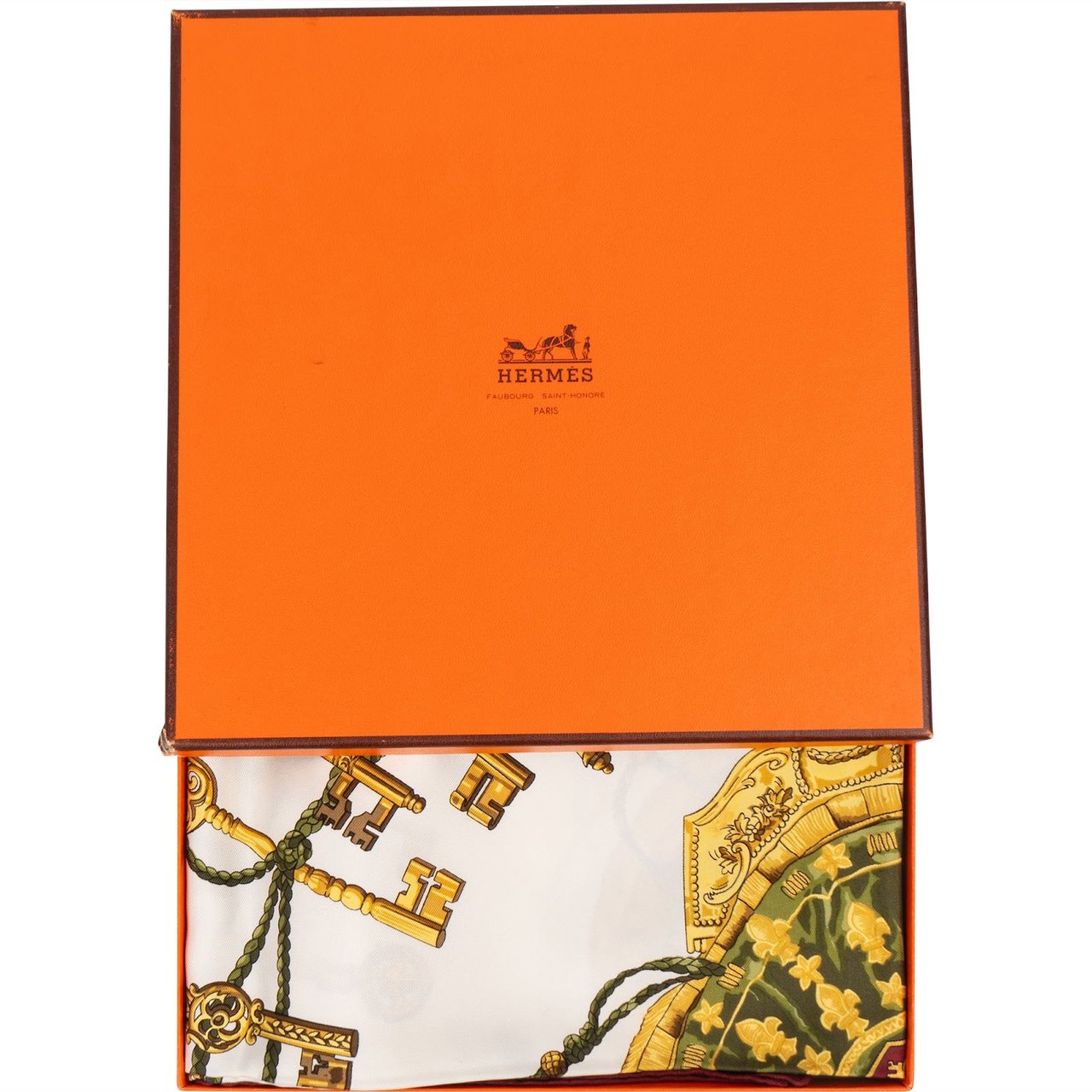 Hermès Hermès Silk Les Clés Carré 90 Tuch Scarf Wit