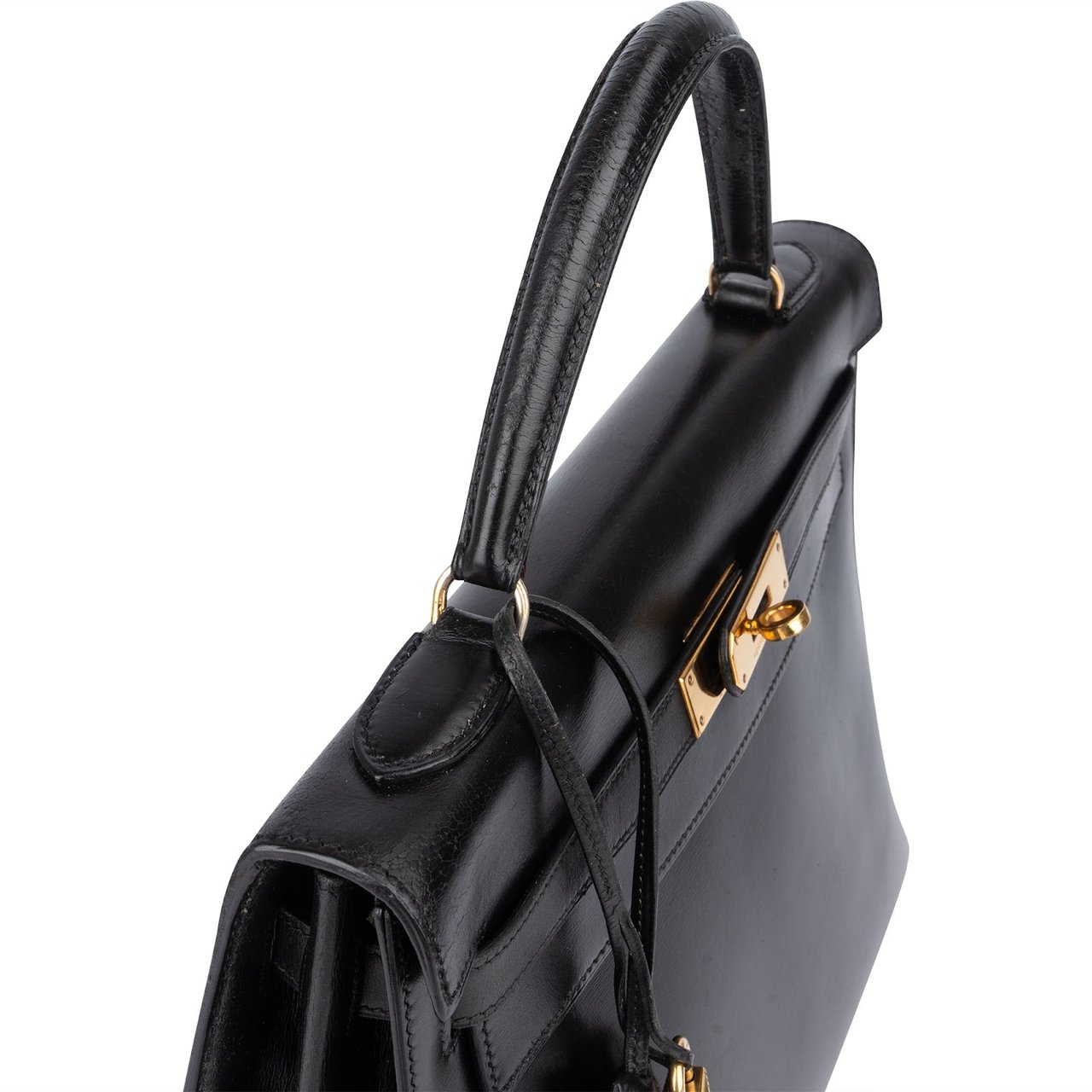 Hermès Hermès Box Calf Leather Kelly 32 Handbag Zwart