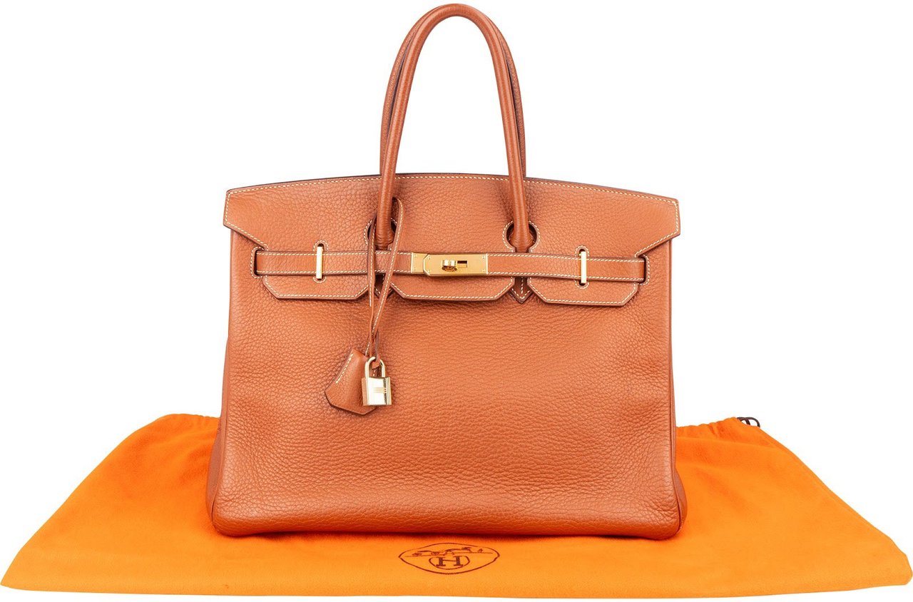 Hermès Hermès Brun Fjord Leather Birkin 35 Handbag Bruin