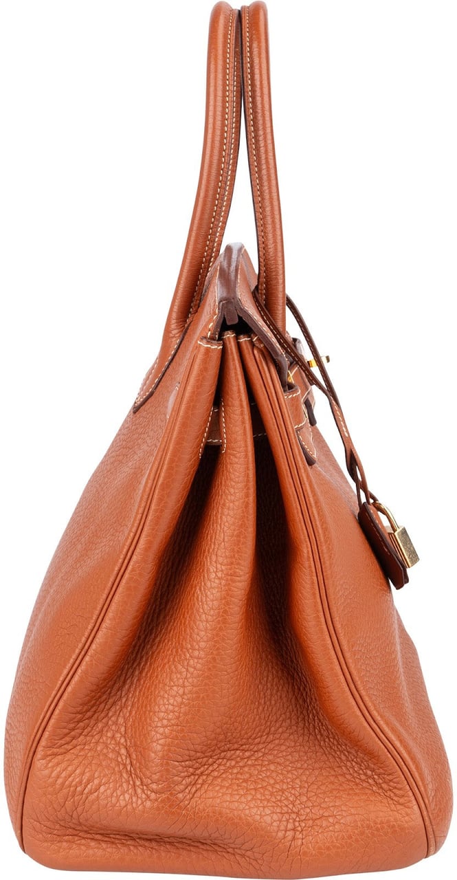 Hermès Hermès Brun Fjord Leather Birkin 35 Handbag Bruin