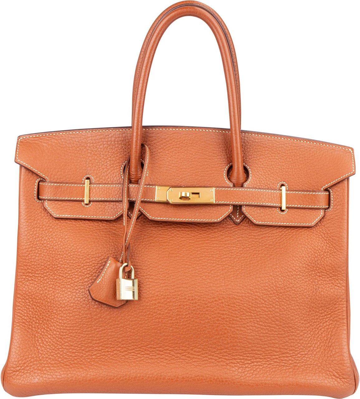 Hermès Hermès Brun Fjord Leather Birkin 35 Handbag Bruin