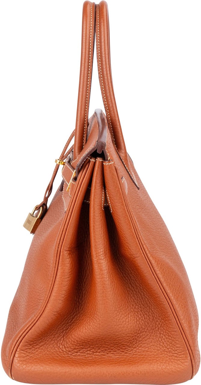 Hermès Hermès Brun Fjord Leather Birkin 35 Handbag Bruin