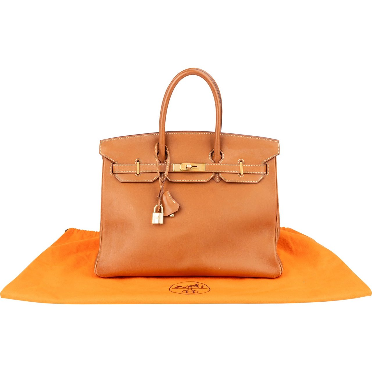 Hermès Hermès Brun Vache Natural Leather Birkin 35 Handbag Bruin