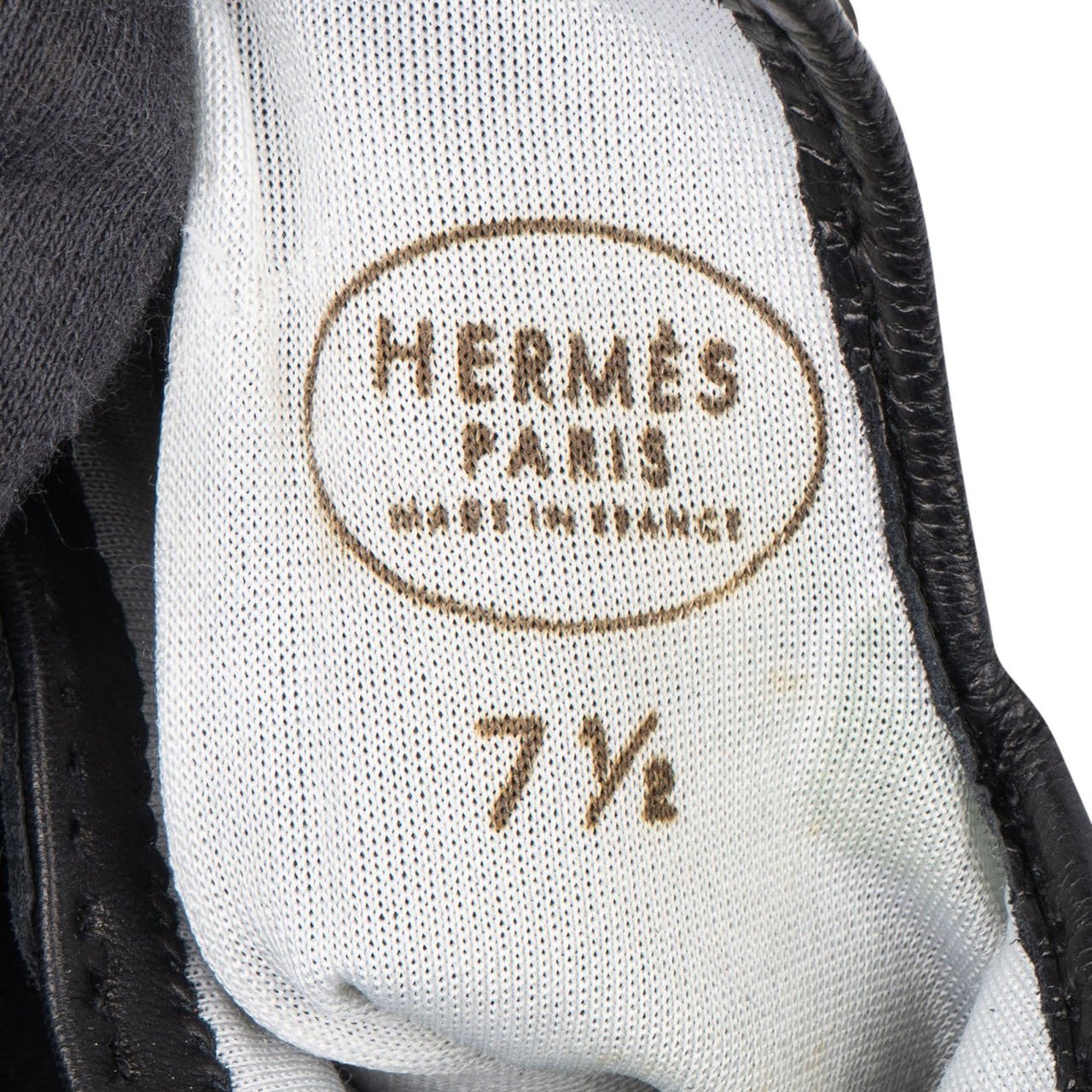 Hermès Hermès Black Leather Kelly Women Gloves Zwart