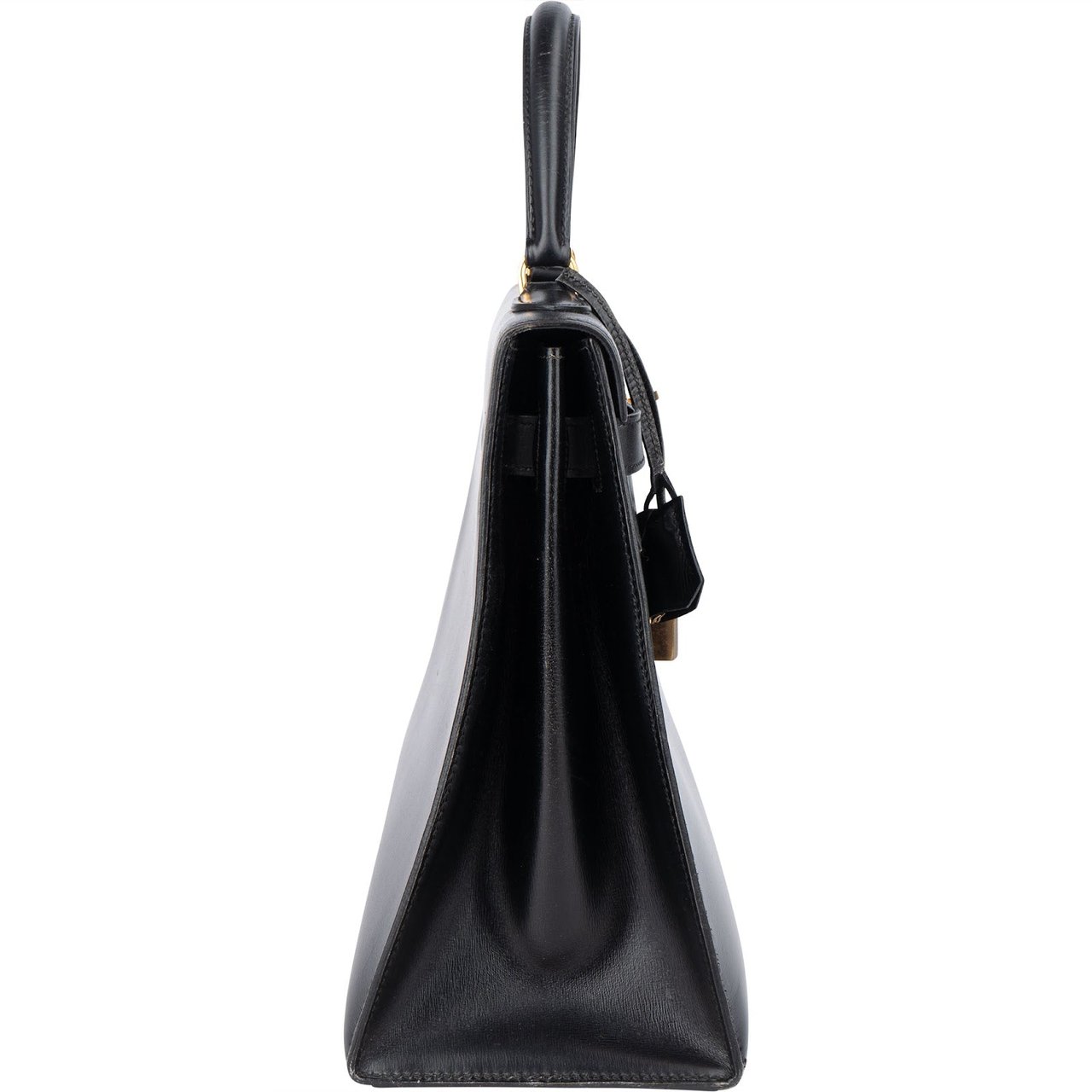 Hermès Hermès Noir Box Calf Kelly 32 Sellier Handbag Zwart