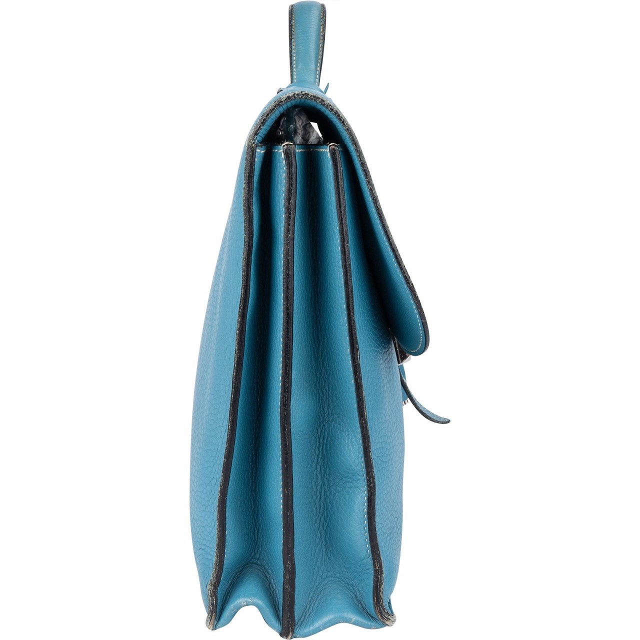 Hermès Hermès Blue Jean Togo Leather Sac A Depeches Business Handbag Blauw