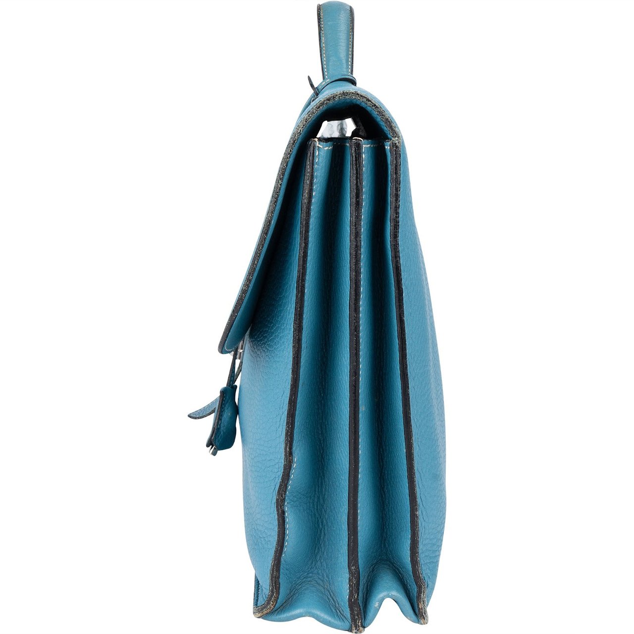 Hermès Hermès Blue Jean Togo Leather Sac A Depeches Business Handbag Blauw