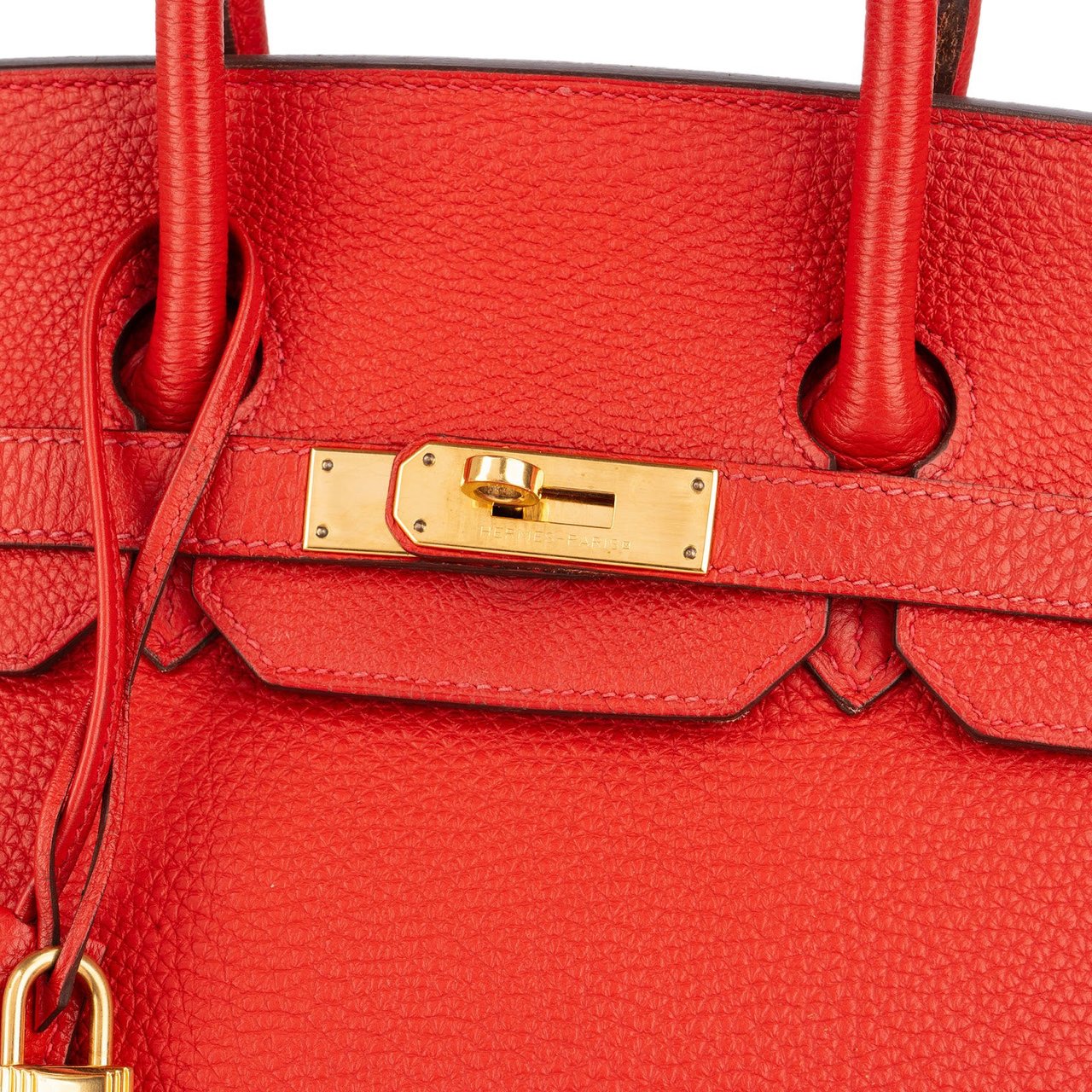 Hermès Hermès Rouge Fjord Leather Birkin 35 Handbag Rood