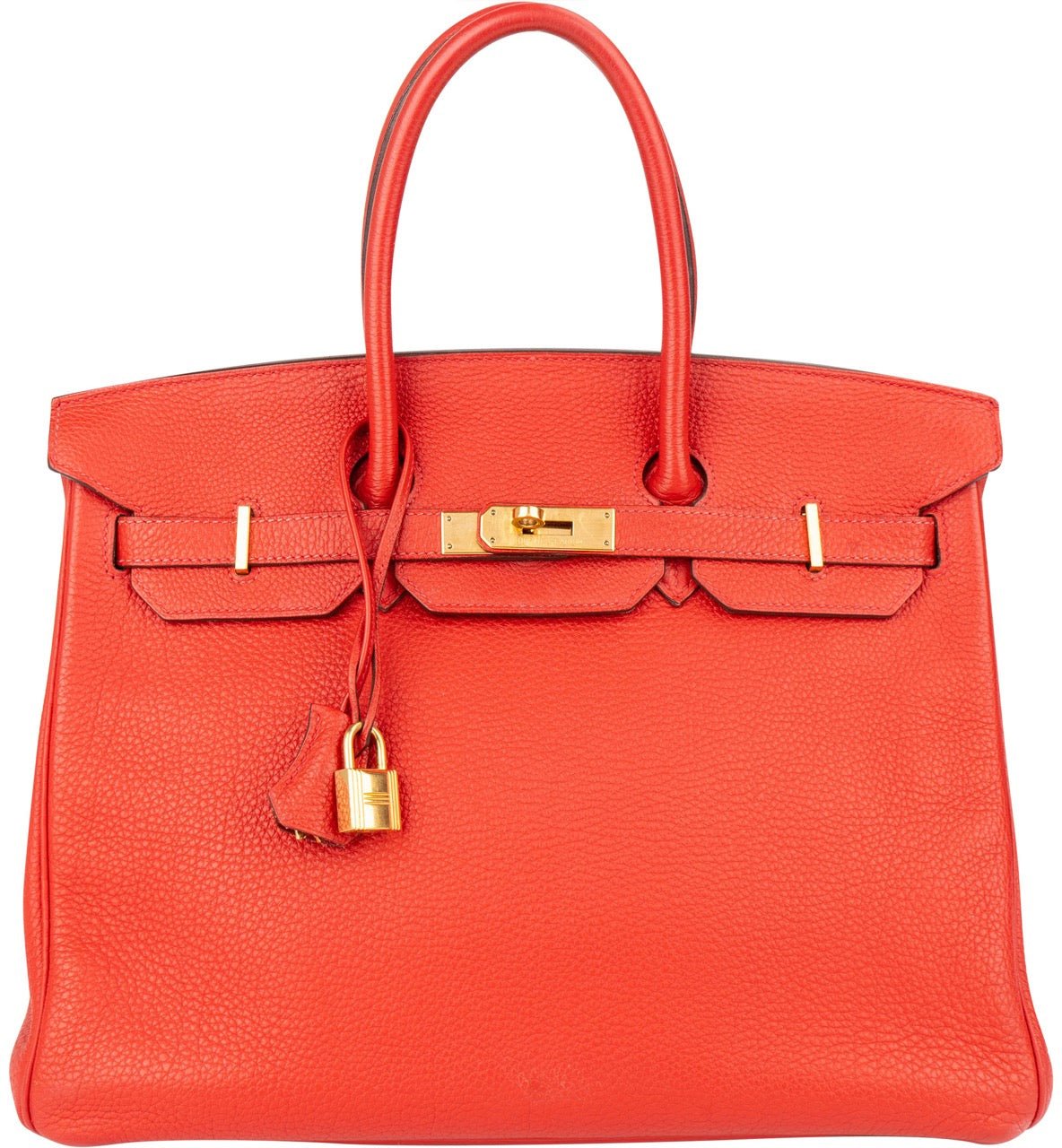 Hermès Hermès Rouge Fjord Leather Birkin 35 Handbag Rood