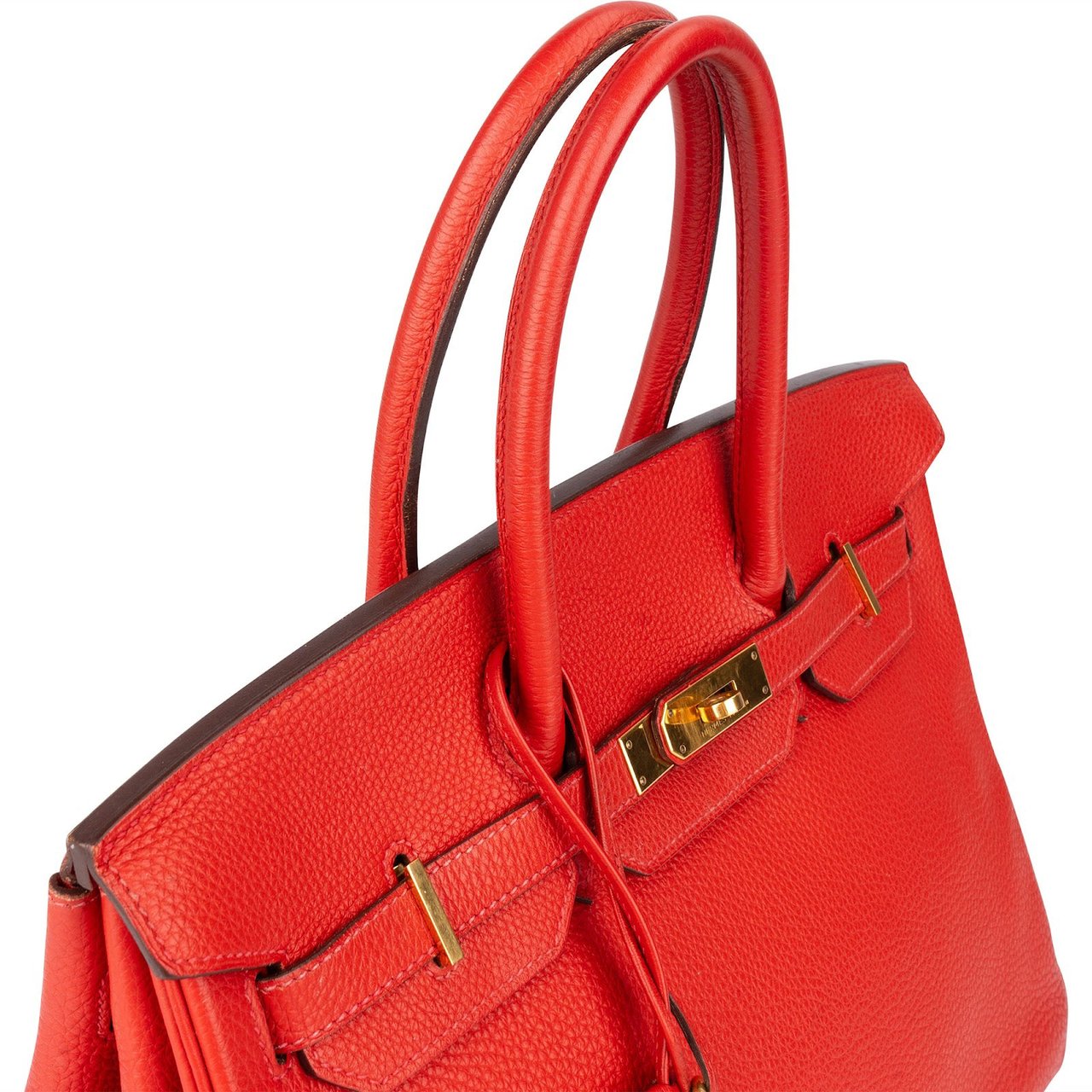 Hermès Hermès Rouge Fjord Leather Birkin 35 Handbag Rood