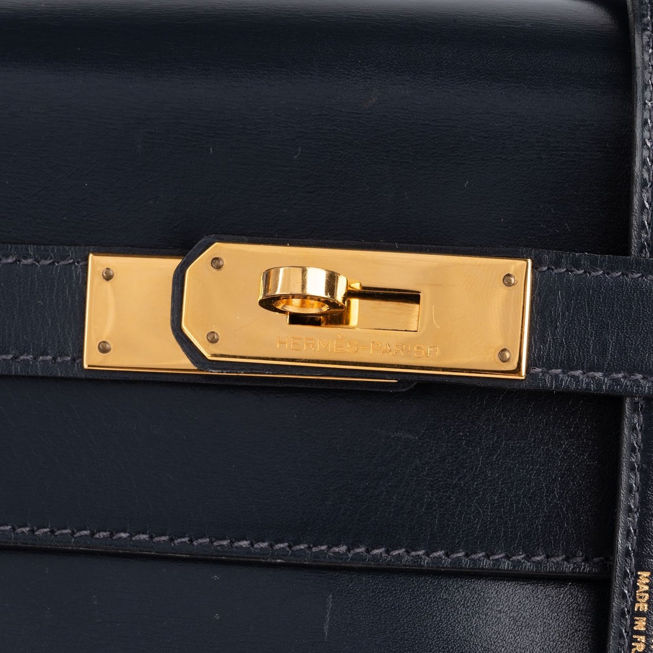 Hermès Hermès Navy Box Calf Kelly 32 Retourne Handbag Navy