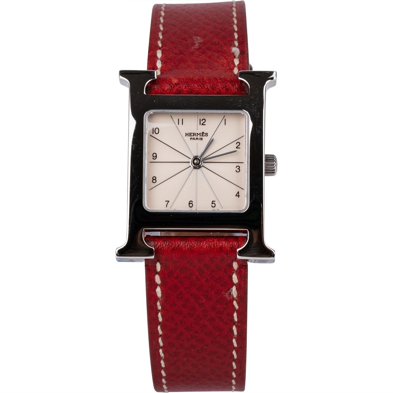 Hermès Silver Tone Heure H Women Watch HH1.210 Rood