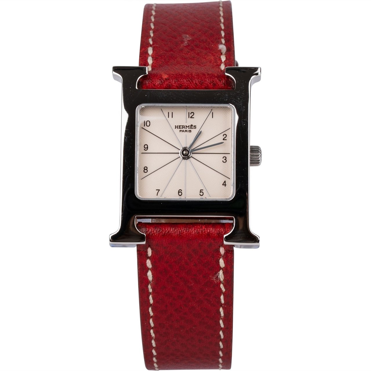 Hermès Hermès Silver Tone Heure H Women Watch HH1.210 Rood