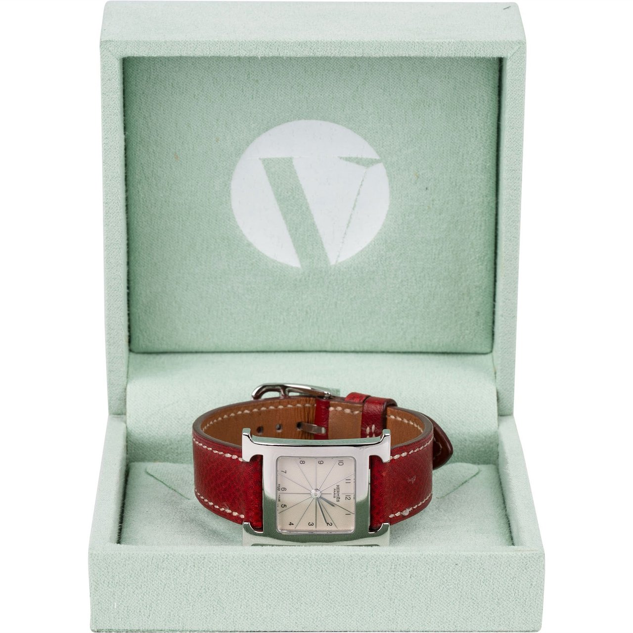 Hermès Silver Tone Heure H Women Watch HH1.210 Rood