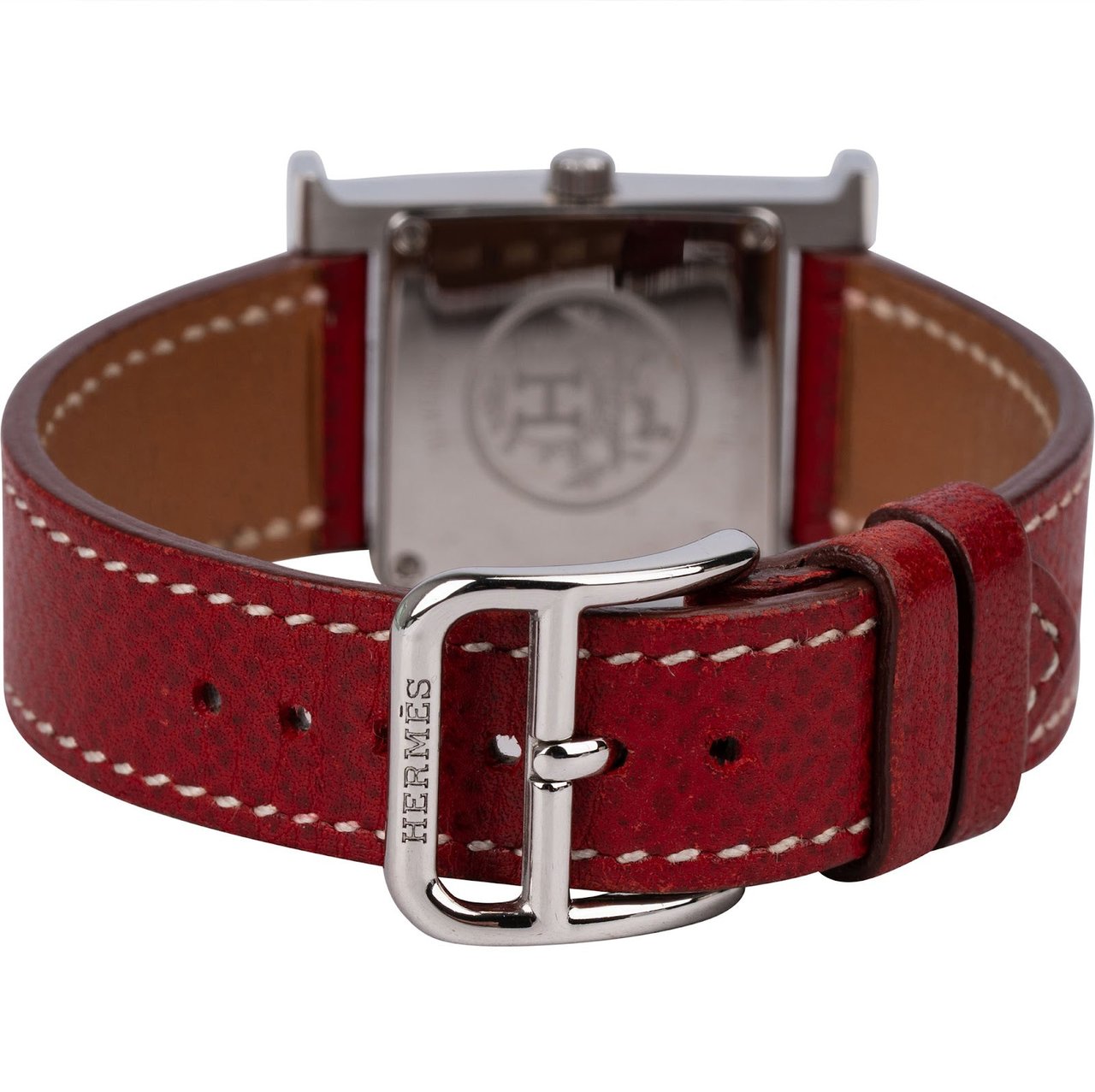 Hermès Silver Tone Heure H Women Watch HH1.210 Rood