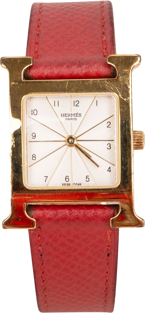 Hermès Gold Tone Heure H HH1.201 Women Watch Goud