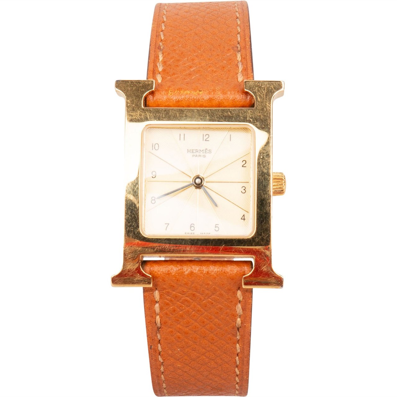 Hermès Gold Tone Heure H HH1.201 Women Watch Goud