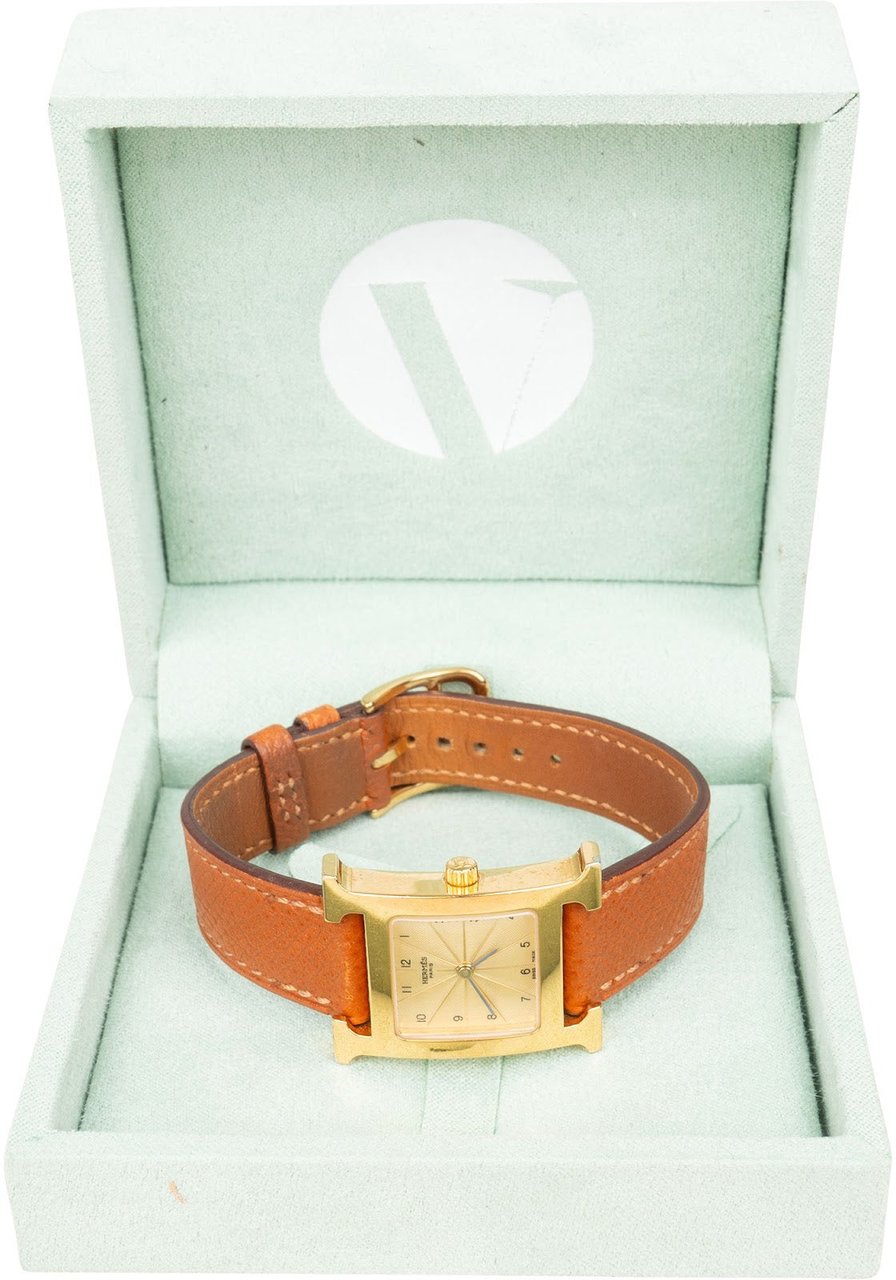 Hermès Gold Tone Heure H HH1.201 Women Watch Goud