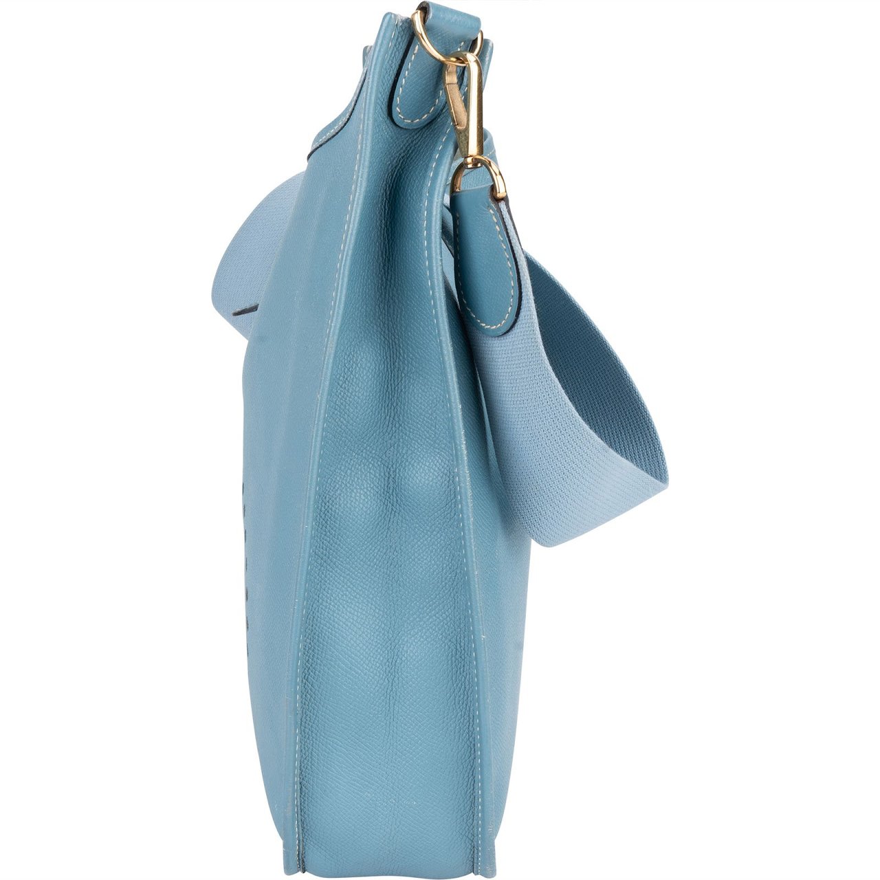 Hermès Hermès Blue Jean Epsom Leather Evelyne GM Crossbody Bag Lichtblauw