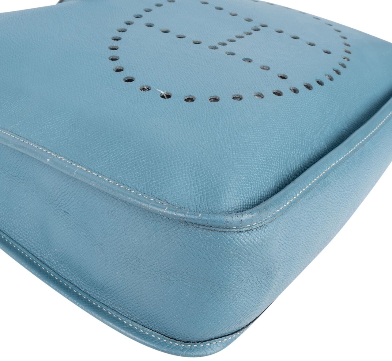 Hermès Hermès Blue Jean Epsom Leather Evelyne GM Crossbody Bag Lichtblauw