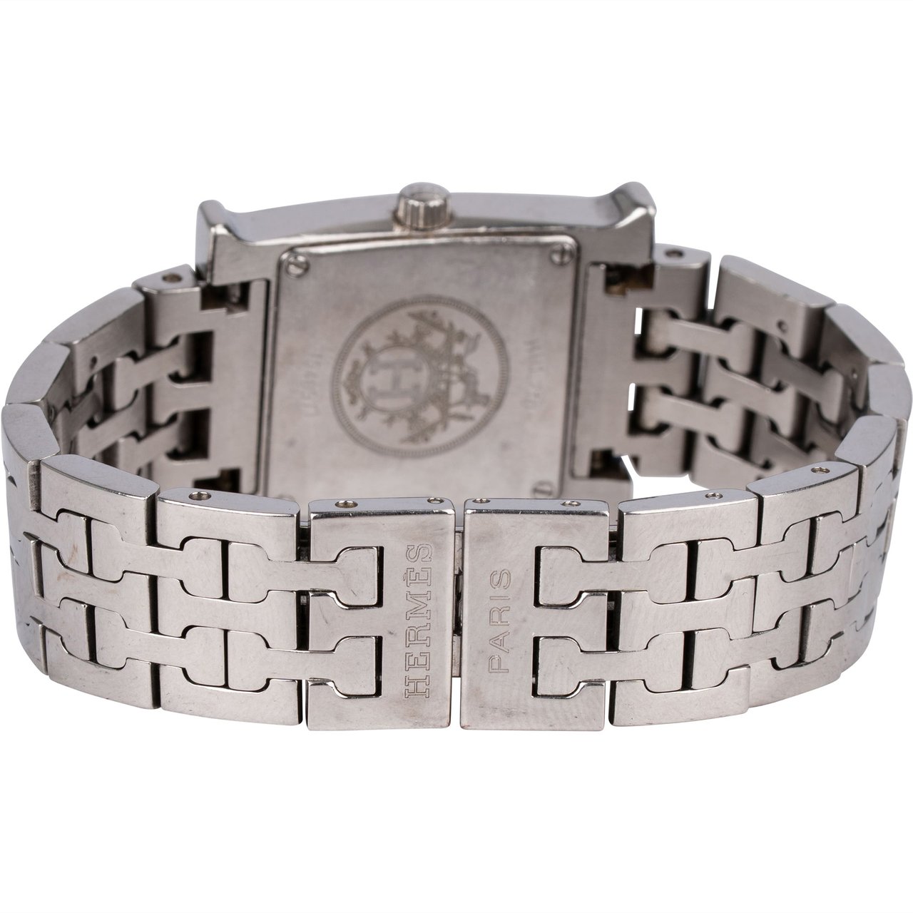 Hermès Hermès Silver Tone Heure H HH.1.210 Women Watch Zilver