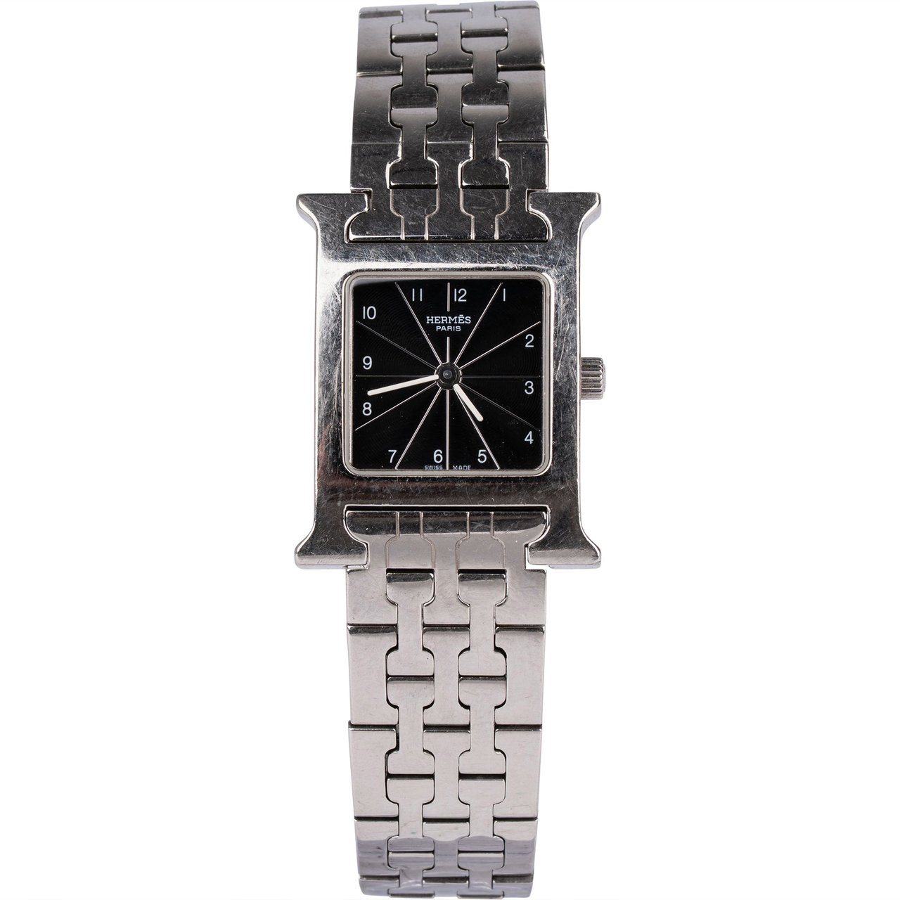 Hermès Hermès Silver Tone Heure H HH.1.210 Women Watch Zilver