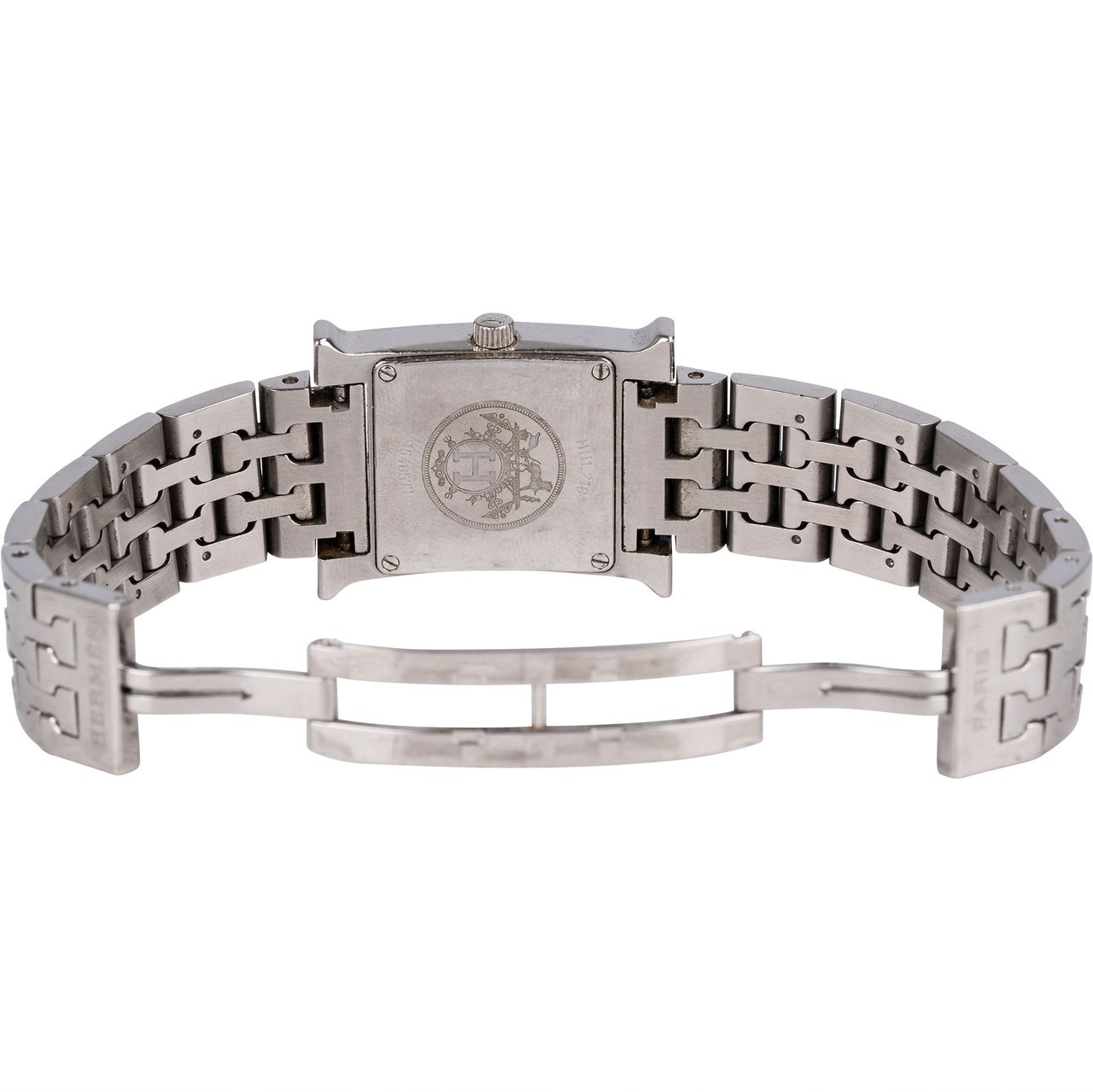 Hermès Hermès Silver Tone Heure H HH.1.210 Women Watch Zilver