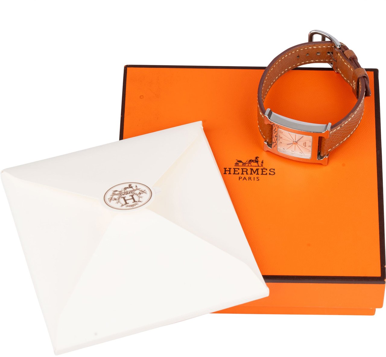 Hermès Hermès Silver Tone Heure H HH1.210N Women Watch Zilver