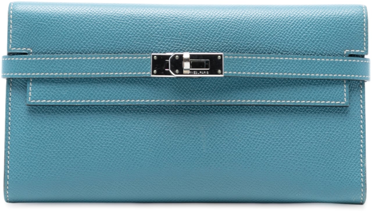 Hermès Epsom Kelly To Go Wallet Blauw
